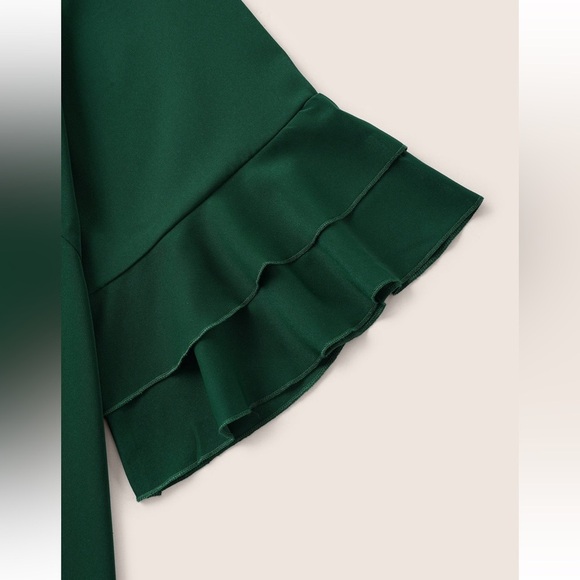 BloomChic Plain Ruffle Tiered Round Neck Blouse XL us14-16 - Picture 4 of 7